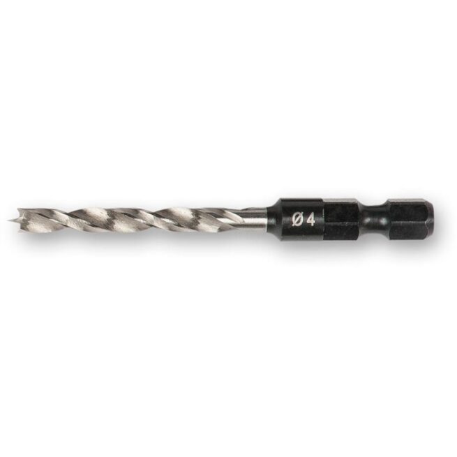 FISCH HSS Brad Point Drill Bit Hex Shank - 4 mm 107410