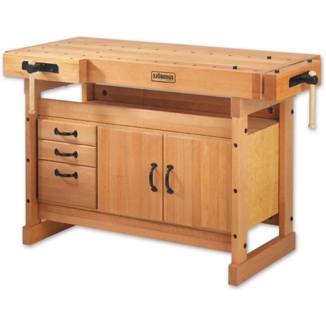 Sjobergs Scandi Plus 1425 Woodworkers Bench WITH SM03 Drawers & Cupboards