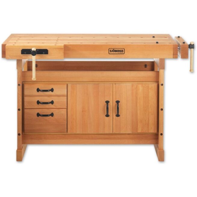 Sjobergs Scandi Plus 1425 Woodworkers Bench WITH SM03 Drawers & Cupboards