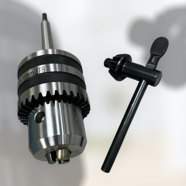 Quality Drill Chuck 1-16mm capacity with a JT6 Mount with an 1 MT Arbor