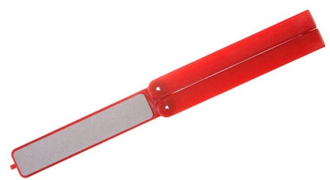 Eze-lap Fine Grit (600) - Red Handle Folding Eze-Fold Sharpener - Image 2