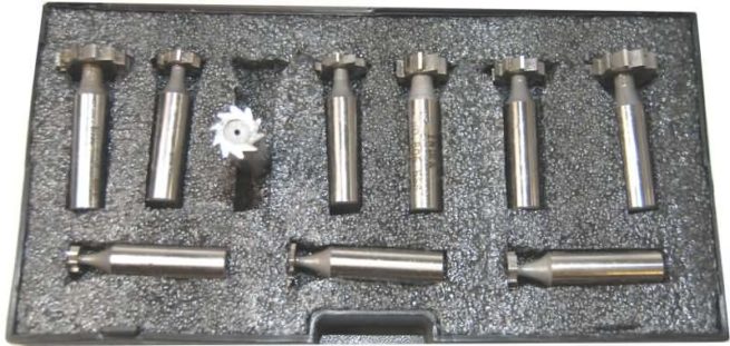 Set of 10 HSS Woodruff Milling Cutters