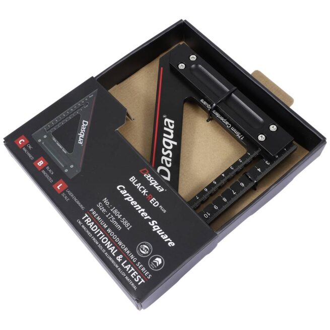 Dasqua Black-Red 175 mm Precision Carpenters Square 1804-5881 - Image 5