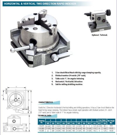 Rapid Type Indexer With 100mm Chuck - Chronos Engineering Supplies