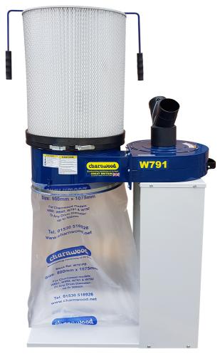 W791/3CF 2hp Professional Dust Extractor 1500w, 3 phase with Cartridge Filter Package